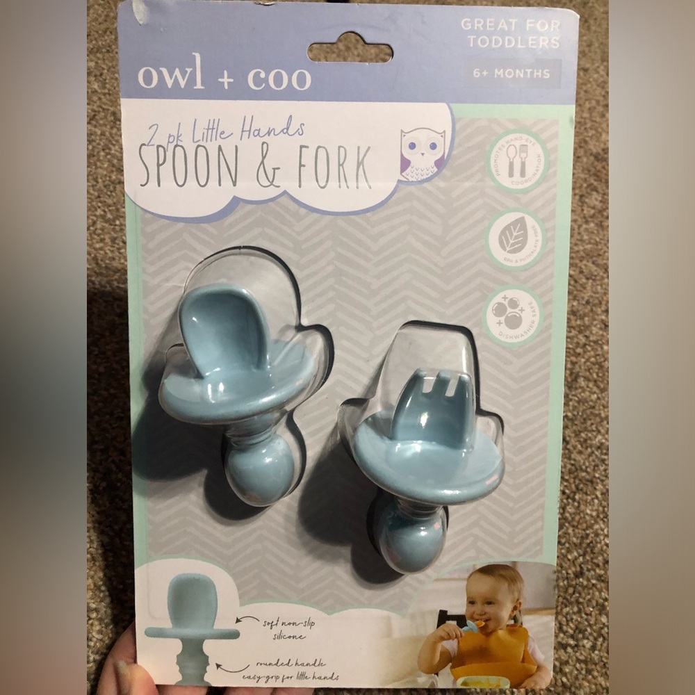 Little Hands Spoon & Fork Set — Light Blue
